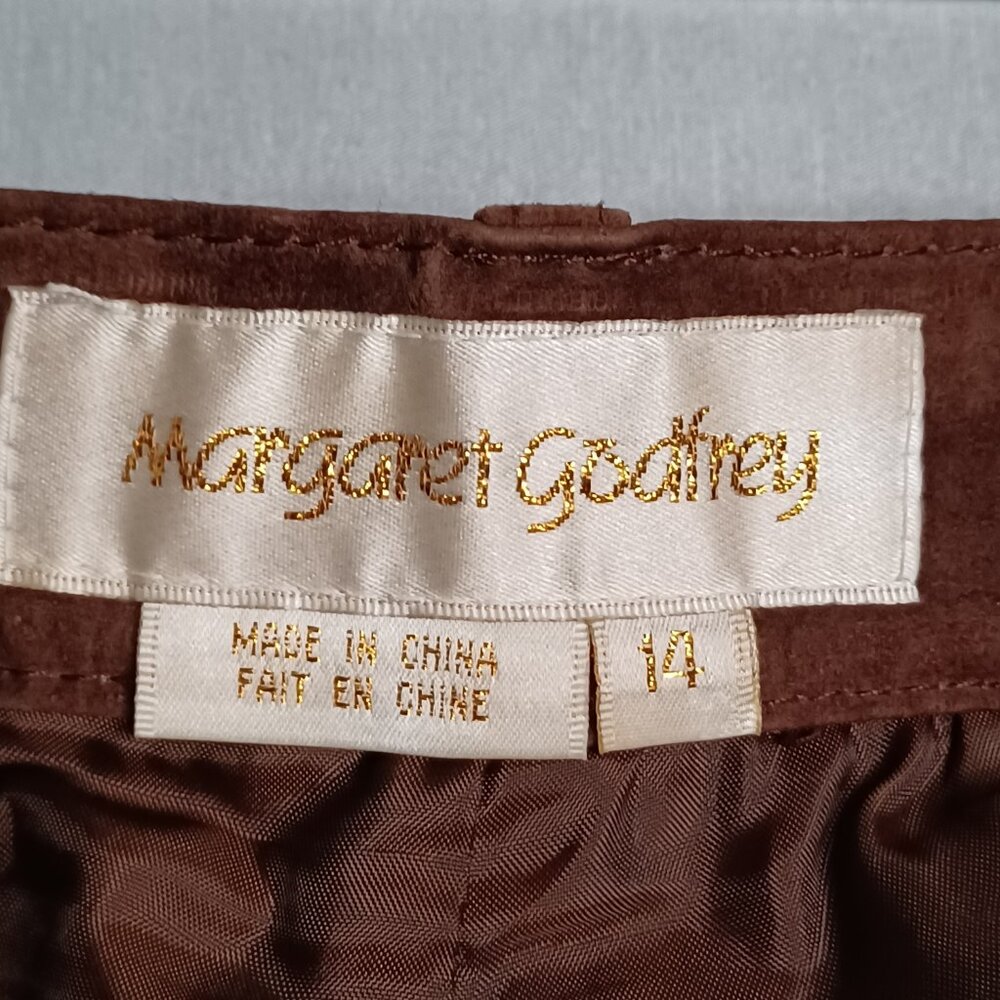 Margaret Godfrey Leather Pants Womens 14 Brown Straight Leg Lined Biker Rocker - Picture 11 of 11